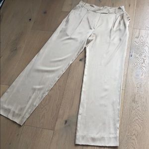 Krizia silk wide leg beige cream pants
